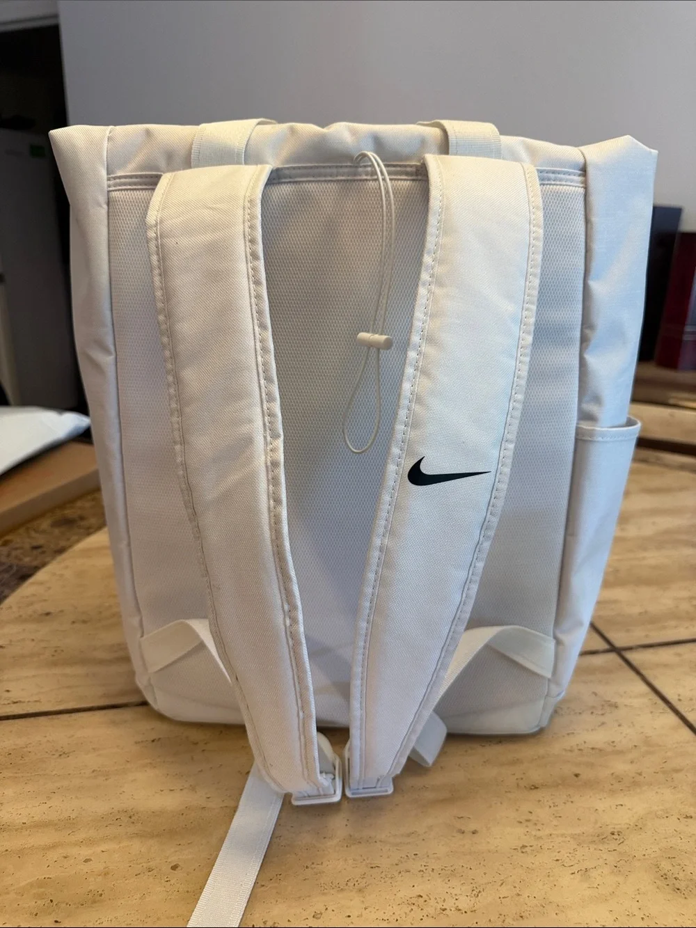 Nike White Backpack with Orange and Pink Accent